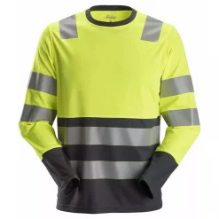 Snickers Workwear Snickers AllroundWork Langärmliges T-Shirt, Hi-vis Gelb/anthrazit, Herren