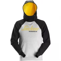 Snickers Workwear Snickers AllroundWork Logo Kapuzenpullover, Hellgrau Meliert/Schwarz, Herren -Snickers Workwear Verkäufe 110222 10 2