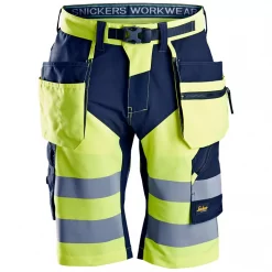 Snickers Workwear Snickers FlexiWork Handwerkershorts, Hi-Vis Gelb/Navy, Herren