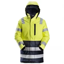 Snickers Workwear Snickers ProtecWork Wärmeisolierter Parka, Hi-Vis Gelb/Navy, Herren