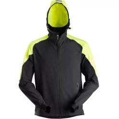 Snickers Workwear Snickers FlexiWork Hoodie, Schwarz/Neon Gelb, Herren