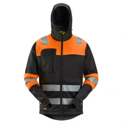 Snickers Workwear Snickers Hoodie, Schwarz/Hi-vis Orange, Herren
