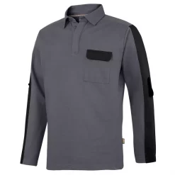 Snickers Workwear Snickers Rugbyshirt AllroundWork, Stahlgrau/Schwarz, Herren